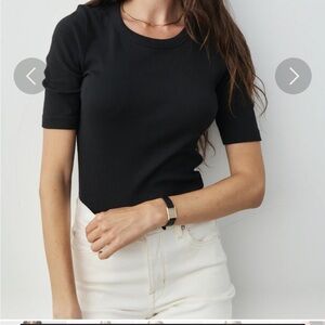 AYR The Exec: Classic Black Ribbed Women's Top